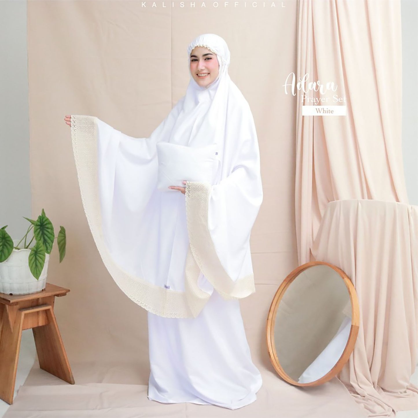 Adult Mukena Plain Knit Premium Cotton Muslim Prayer Dress