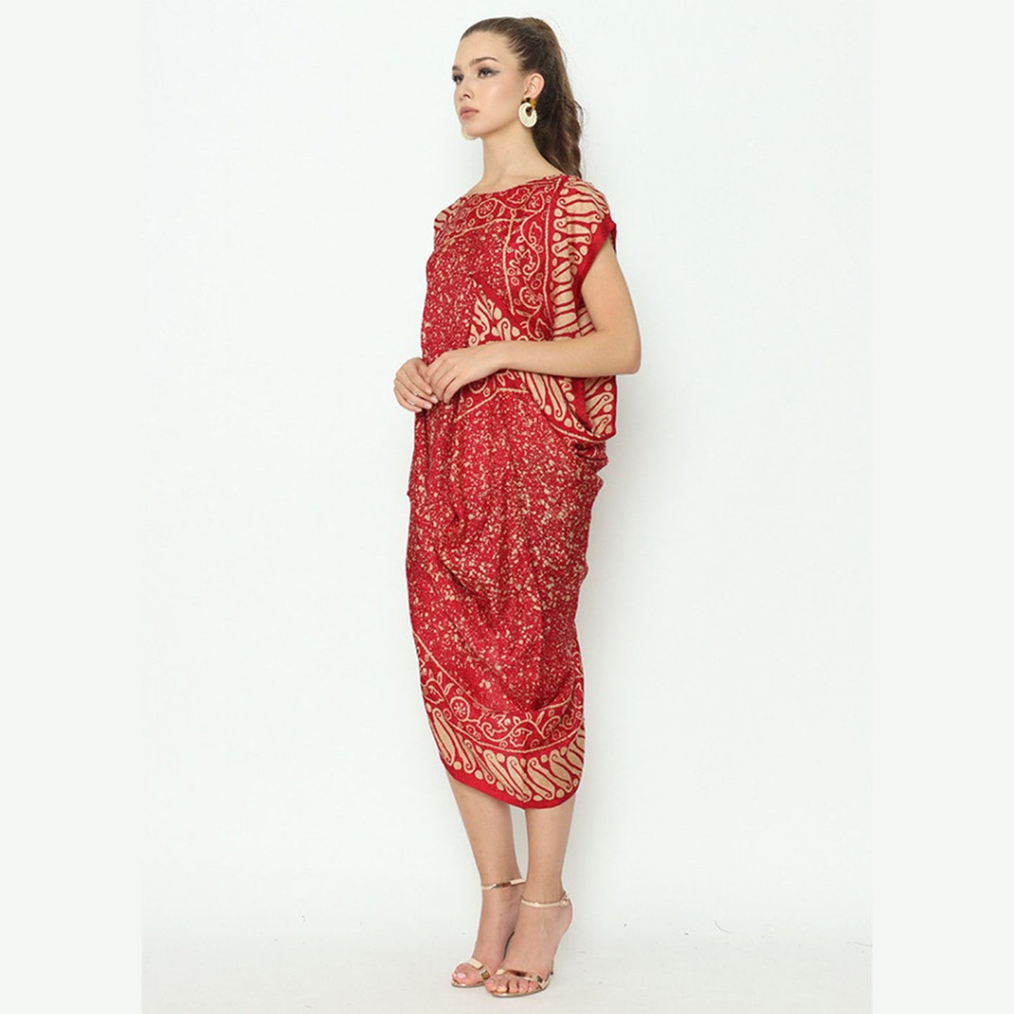 Rinjanie Avon Red Batik Imlek Dress Bombay Chantel Parang Mix