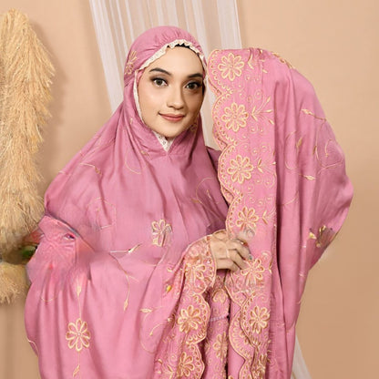 Adult Mukena Gracella Series Full Embroidered Lace Muslim Prayer Dress