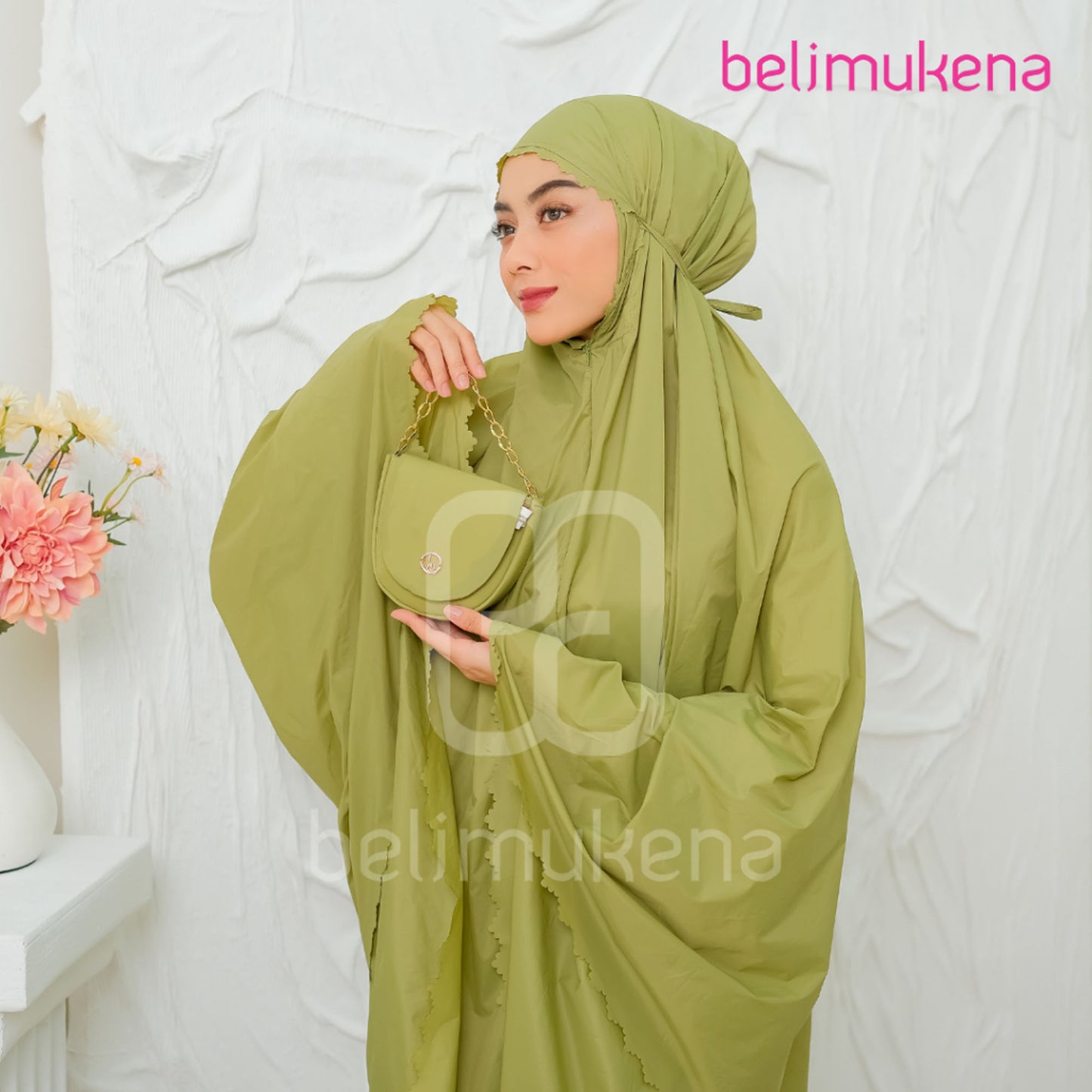 Mukena Mini Parachute Premium Korea 2in1 Daily Lasercut Travel Yuri Muslim Prayer Dress