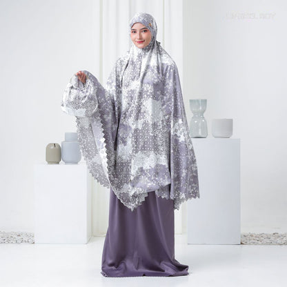 Adult Mukena Motif 3in1 Silk Premium Nazla Luxury Bag Muslim Prayer Dress