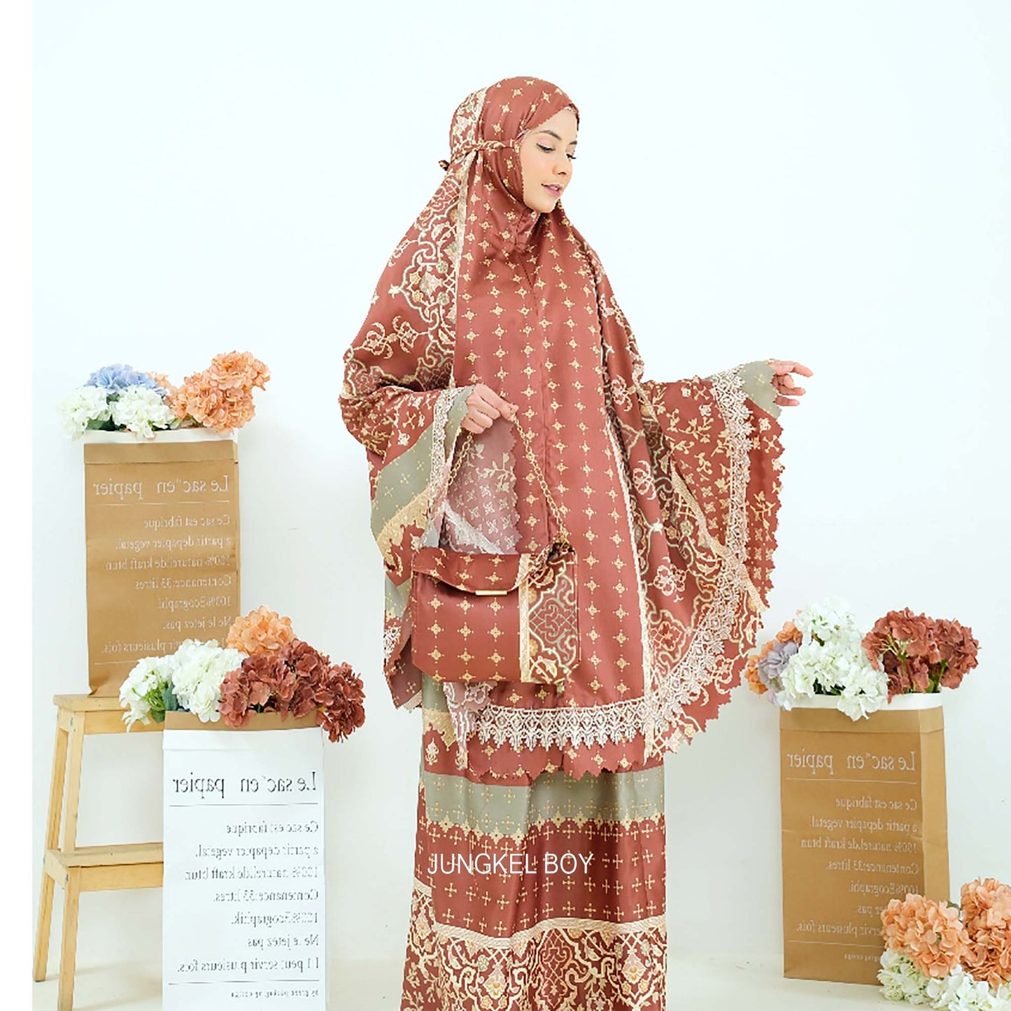 Zamora Silk Adult Mukena, Muslim Prayer Dress, Muslim Prayer Attire
