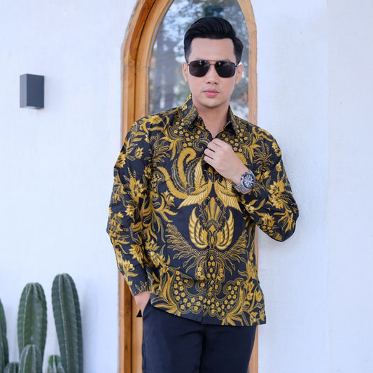 Wismaaji Premium Men's Layered Batik Shirt With Cotton Furing Lining