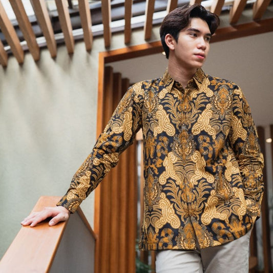 Adhikari Brown Batik Shirt Elegant Brown with Traditional Touch