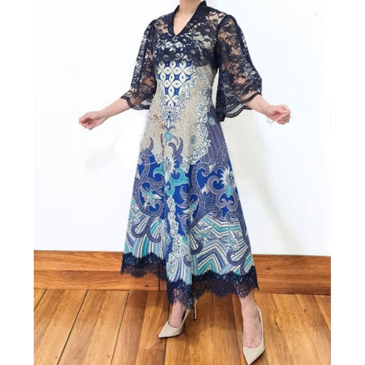 Atalya Cut Out Dress Blue Batik Design