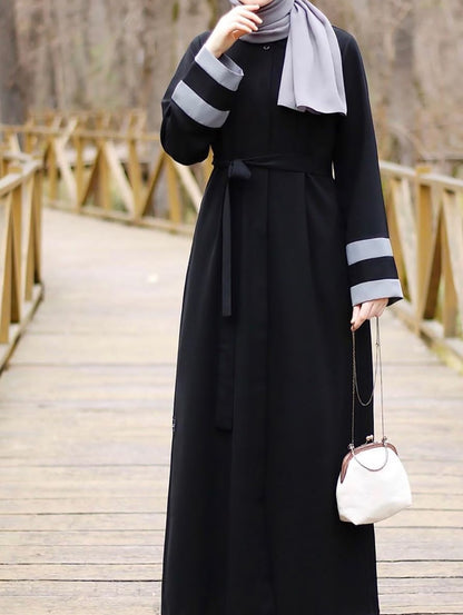 Exquisite Eleganz indisch bestickte schwarze Abaya mit arabischem Flair, Kaftan, islamisches Kleid, Kaftankleid, Burka-Kleid, muslimisches Kleid