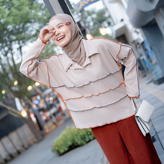 Yuna's Cozy Chic Playful Knit Elegance by Mybamus, Women Blouse, Readymade Shirt, Blouse, Shirt For Women