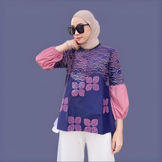 Trendy Batik Blouse for Women Modern Work Attire