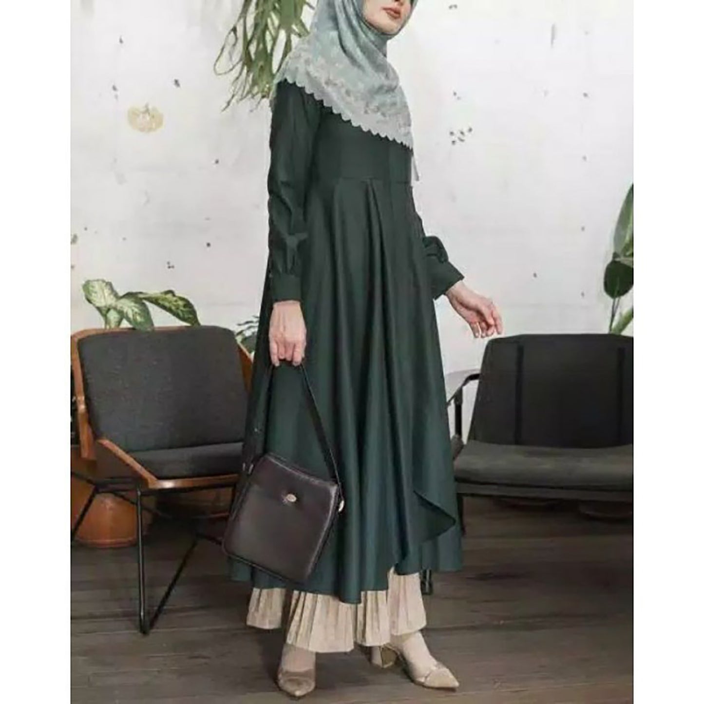 Elegance Contemporary Long Tunic for Women, Caftan, Islamic Dress, Caftan Dress, Burqa Dress, Muslim Dress