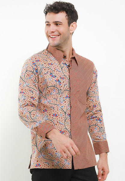 Arjuna Splendor Men's Batik Shirt with Majestic Bang Biron Pattern, Men Batik, Batik, Men Batik Shirt, Men's Batik Shirts