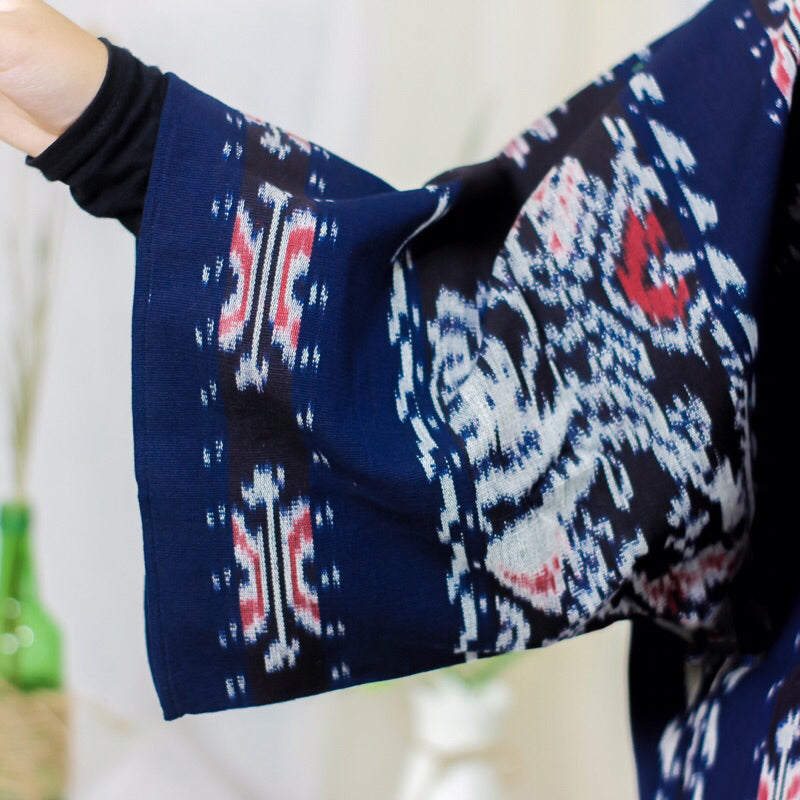 Outer Crop Women Ethnic Kimono Woven Material