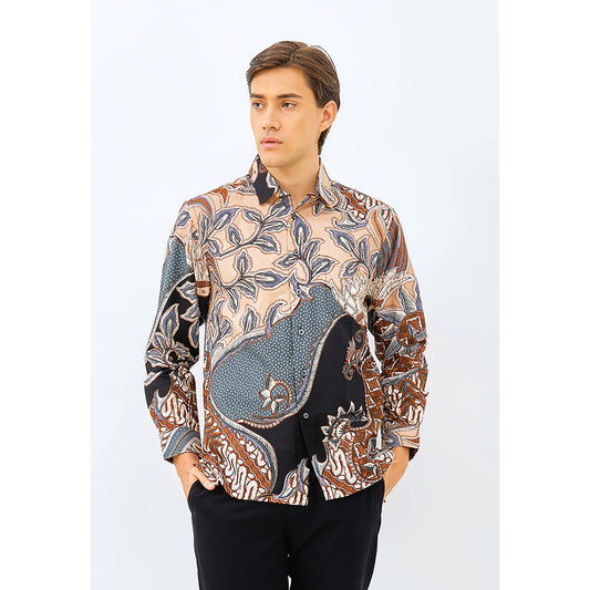 Zafar Modern Fashion Statement Odza Herren-Langarm-Batik-Hemd in normaler Passform, Herren-Batik, Batik-Shirt, Batik für Herren 