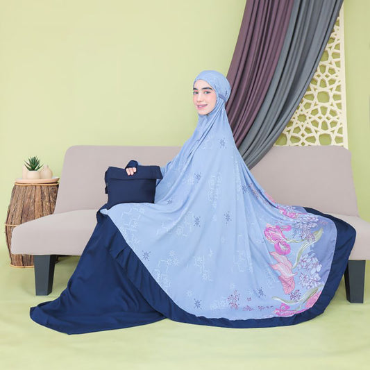 Zivana Elegance Ajf Mukena Batik Rayon Rotary with Ruffle Accents, Prayer Dress, Mukena, Prayer Set, Prayer clothes