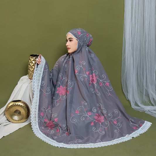 Timeless Elegance Zain Mukena Exquisite Premium Cotton with Maudy's Beautiful Embroidery, Prayer Dress, Mukena, Prayer Set, Prayer clothes