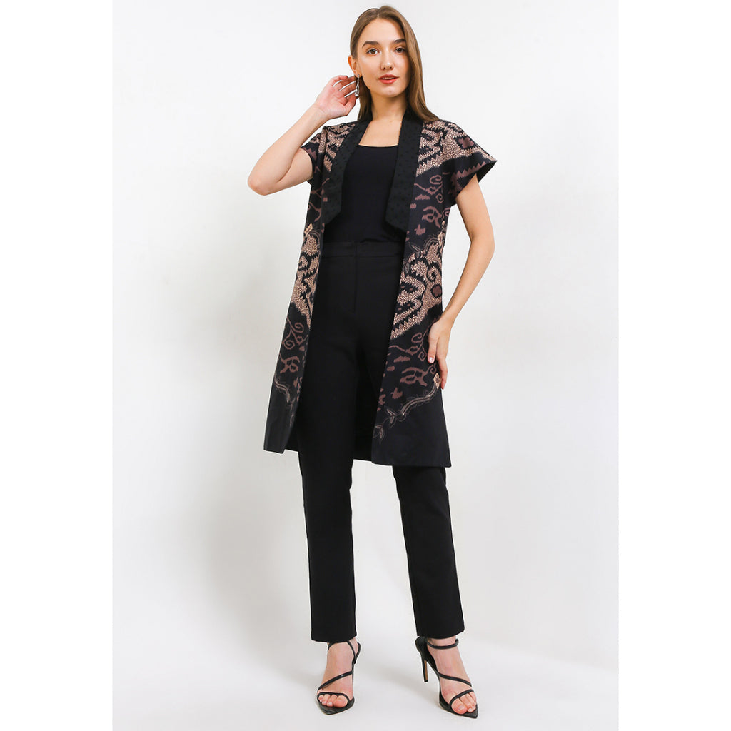Rianty Batik Damen-Außenweste mit kurzen Ärmeln