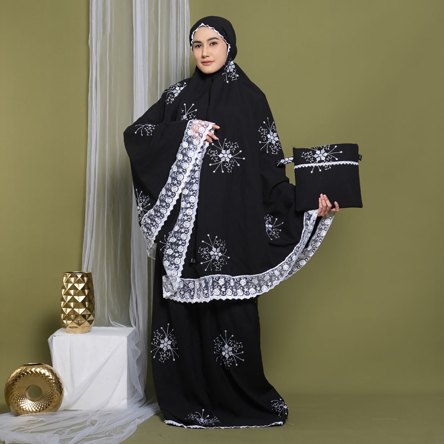Elegance Exquisite Embroidered Cotton Zain Starla Series Prayer Sets for Women, Prayer Dress, Mukena, Prayer Set, Prayer clothes
