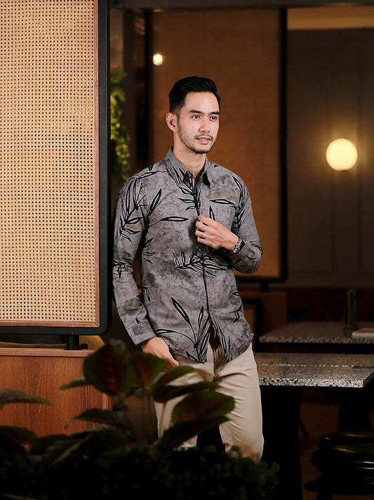 Prastika Timeless Elegance in Lakhsana Batik Long-Sleeve Shirt, Men Batik, Batik Shirt, Batik for Men
