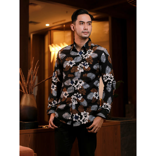 Kusuma Elegance Premium Long-Sleeve Batik Shirt by Lakhsana Batik, Men Batik, Batik Shirt, Batik for Men
