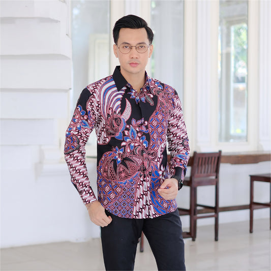 Daniswara Exquisite Long-sleeved Batik Shirts for Men at Sendang Batik, Men Batik, Men Batik Shirt, Men Shirt