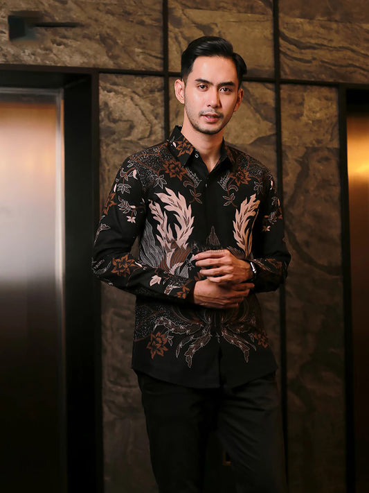 Radiant Threads Long-Sleeved Lakaswara Batik Shirt by Lakhsana Batik, Men Batik, Batik Shirt, Batik for Men