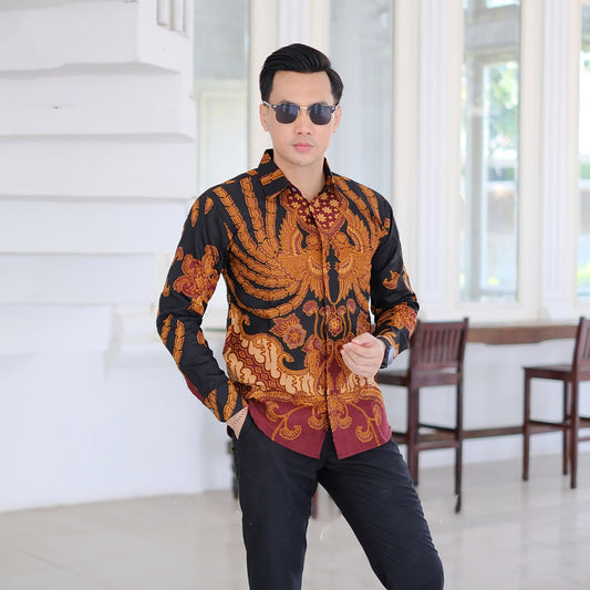 Jayanegara Embodying Tradition with Sendang Batik's Long-Sleeved Men's Batik Shirt, Men Batik, Men Batik Shirt, Men Shirt