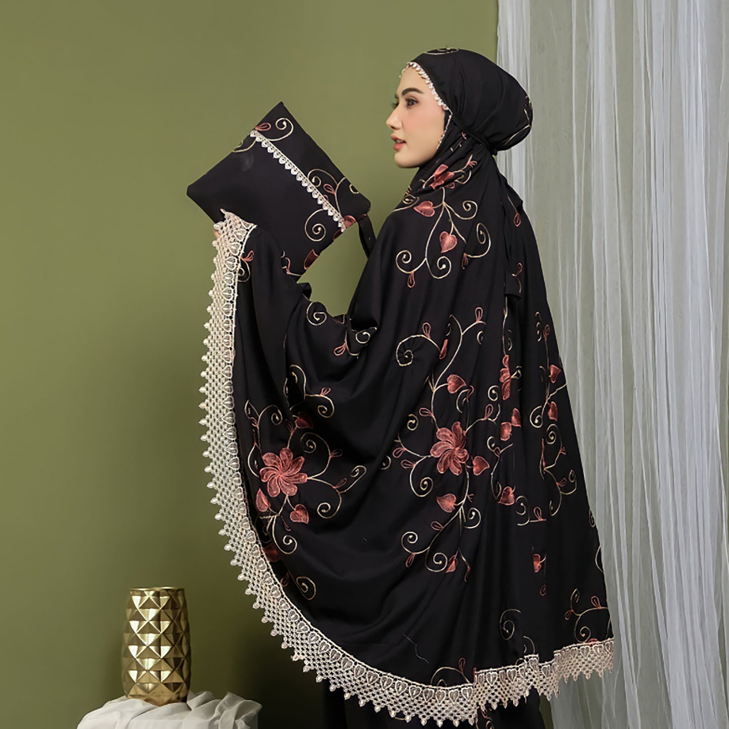Timeless Elegance Zain Mukena Exquisite Premium Cotton with Maudy's Beautiful Embroidery, Prayer Dress, Mukena, Prayer Set, Prayer clothes
