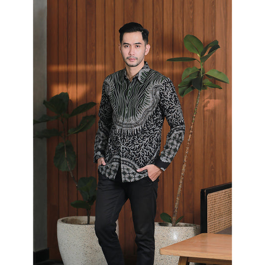 Timeless Elegance Wirasana Long Sleeve Batik Shirt by Lakhsana Batik, Men Batik, Batik Shirt, Batik for Men