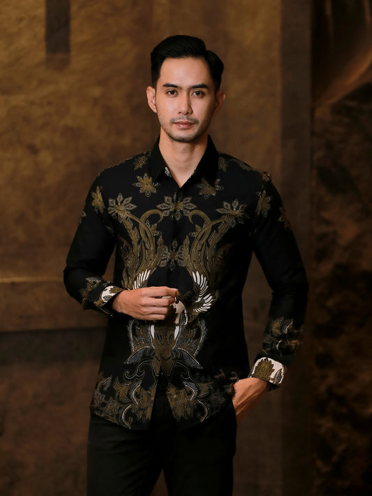 Abimayu I Exquisite Premium Batik Shirt met lange mouwen van Lakhsana Batik, Batik voor mannen, Batik Shirt, Batik voor mannen 