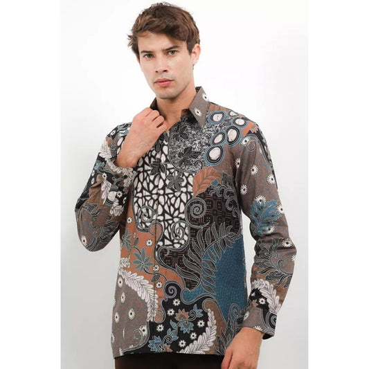 Krisna Batik Marvin Elegance in Long-Sleeved Cotton Shirts, Men Batik, Men Batik Shirt, Men Shirt