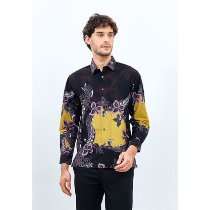 Contemporary Elegance Odza Atharupa Men's Long-Sleeve Modern Batik Shirt, Men Batik, Batik Shirt, Batik for Men