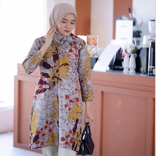 Ruhi Premium Batik The Exquisite Tunic Nora in Full Trikot Glory, Women Blouse, Women Dress, Batik Dress, Batik Blouse, Blouse For Women