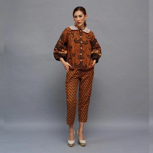 Batik Set Blouse For Women Tribuana Dewi Series, Women Blouse set, Batik Blouse, Designer Blouse, Blouse For Women, Women Pants, Women Set