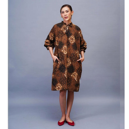 Marmela Series Jumbo Oversized Tunic Batik Dress, Batik Dress, Boho Dress, Ethnic Dress, Midi Dress