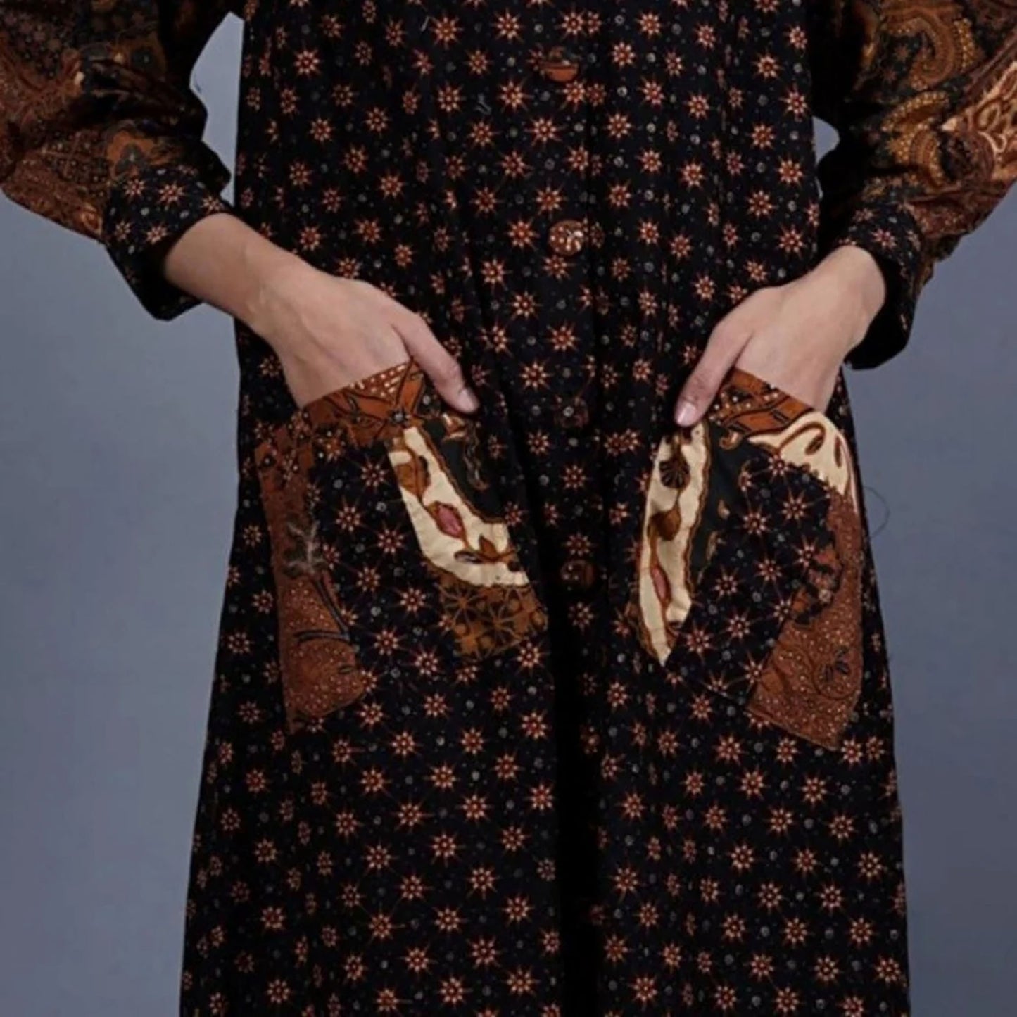 Oversized Jumbo Poplin Series Batik Dress Shoggo, Batik Dress, Boho Dress, Ethnic Dress, Midi Dress
