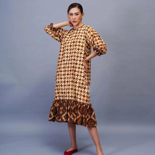 Puthic Series Jumbo Oversize Puthic Tunic Dress, Batik Dress, Boho Dress, Ethnic Dress, Midi Dress