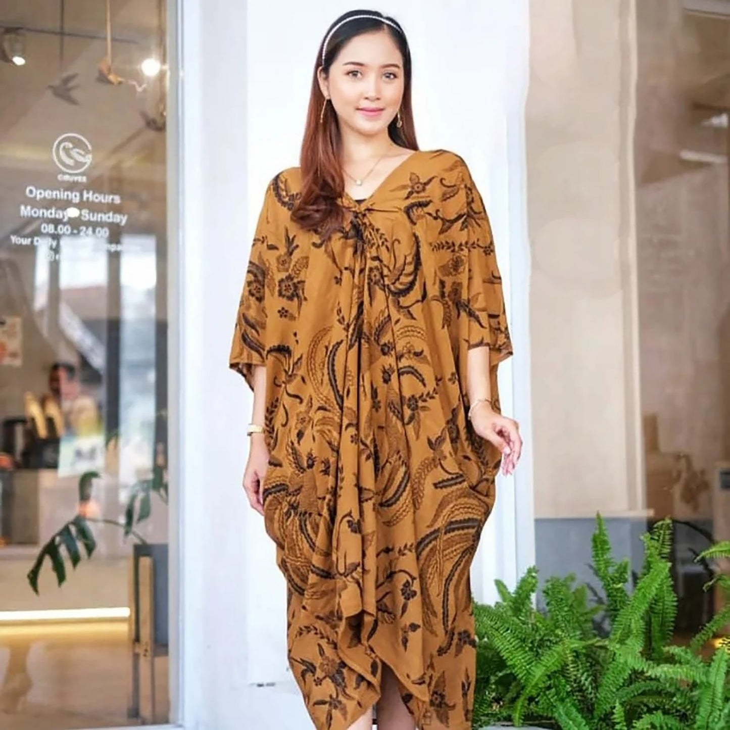 Elevate Your Style with Hestini Modern Batik Kaftan Dress A Fusion of Tradition and Fashion, Batik Dress, Bohemian Dress, Ethnic Dress