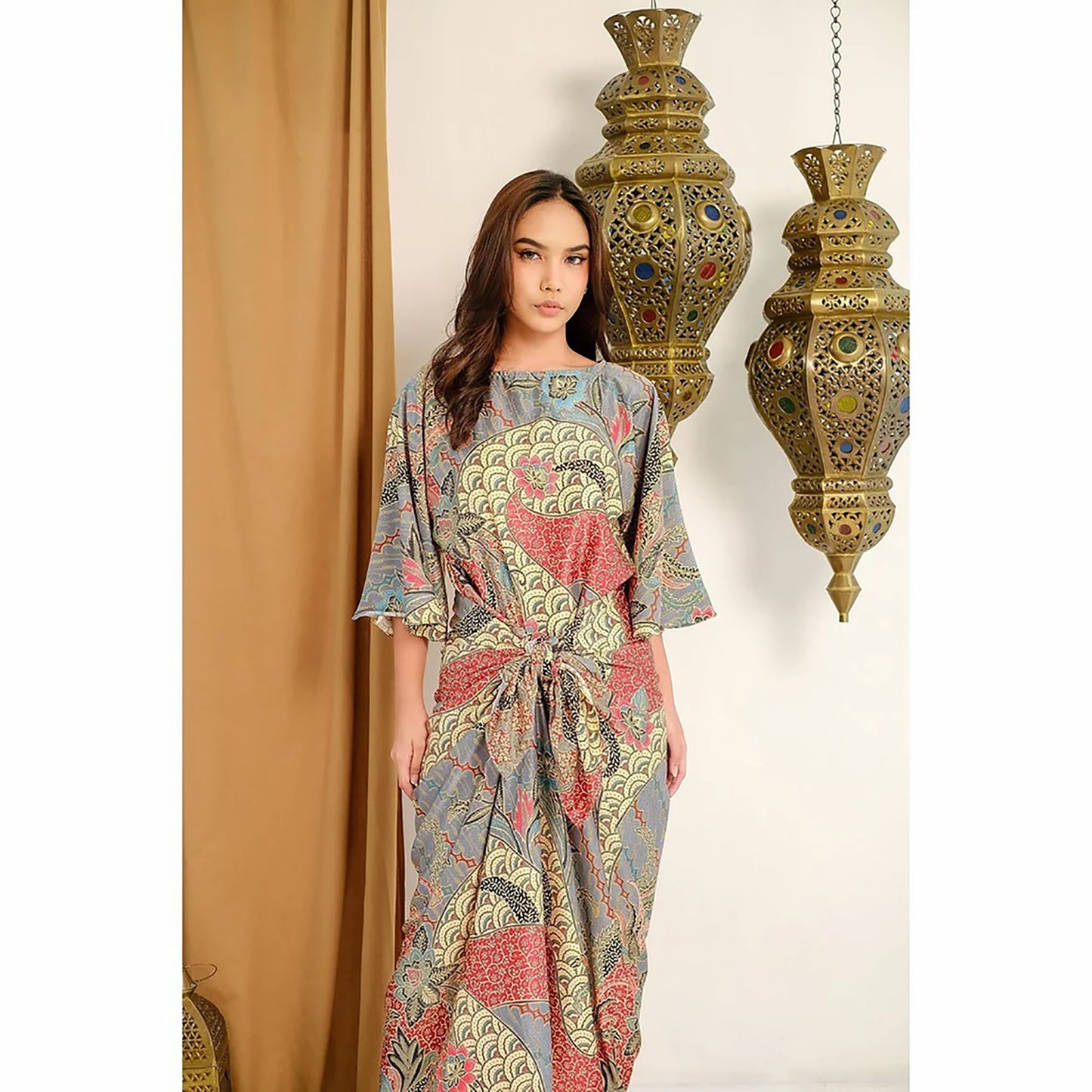 Modern Wave Series Nazya Batik Ikat Kaftan Abaya, Batik Dress, Batik, Boho Dress, Bohemian Dress, Ethnic Dress