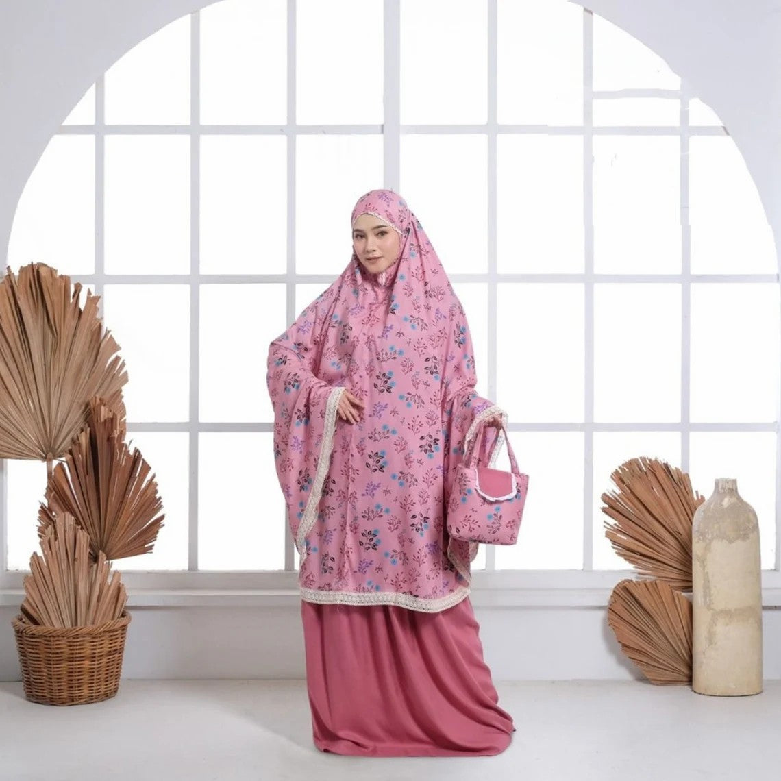 Mukena Adult with Bella Motif Praying in Style, Muslim prayer outfit, Gamis dress, Prayer dress women, Jilbab dress, Hijab dress