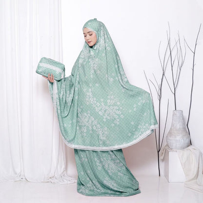 Adult Lace Rayon Mukena with Exquisite Donita Pattern, Muslim prayer outfit, Gamis dress, Prayer dress women, Jilbab dress
