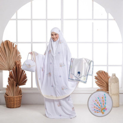 Complete Prayer Set Olivia Embroidery Rayon Adult Mukena, Muslim prayer outfit, Gamis dress, Prayer dress women, Jilbab dress, Khimar dress