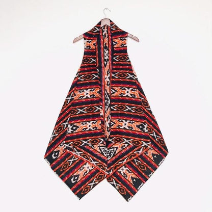 Women's Batik Woven Pattern Cotton Songket Vest Modern Outer Girl Tops