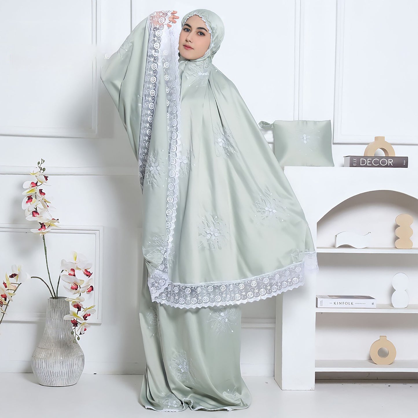 Elegance Exquisite Embroidered Cotton Zain Starla Series Prayer Sets for Women, Prayer Dress, Mukena, Prayer Set, Prayer clothes