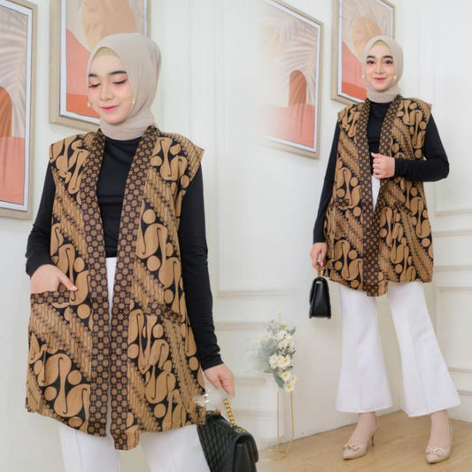The Contemporary Batik Outer Vest Is Sogan Women'S Outerwear